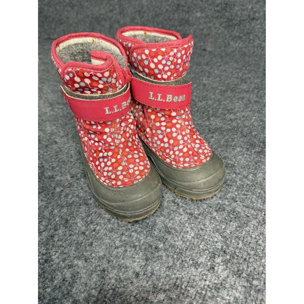 L.L.Bean Northwoods Toddler Snow Boots – Size 8 –Pink Dot –Waterproof Felt‑Lined